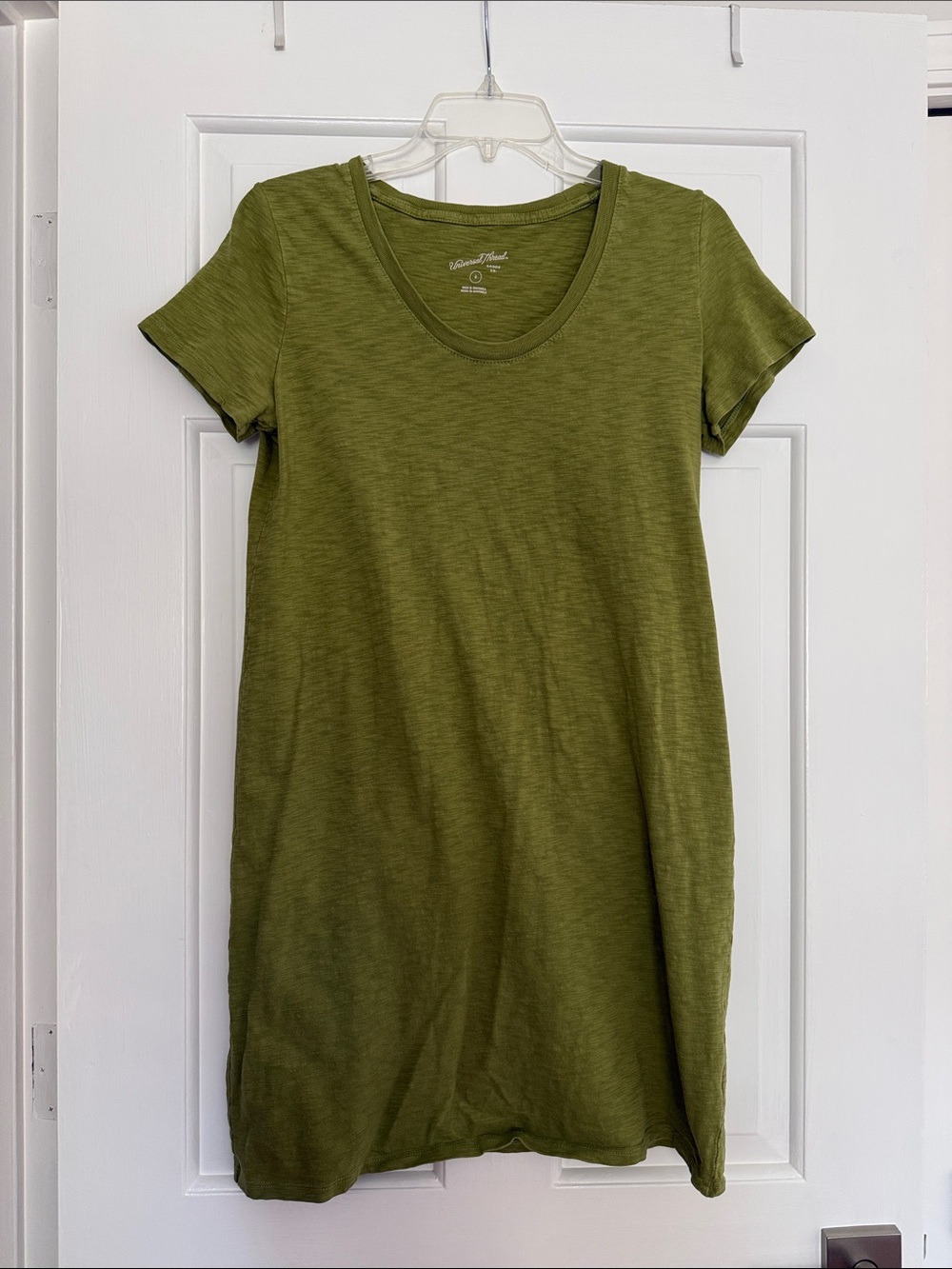 Universal Thread Olive Green Scoop Neck T-shirt Dress